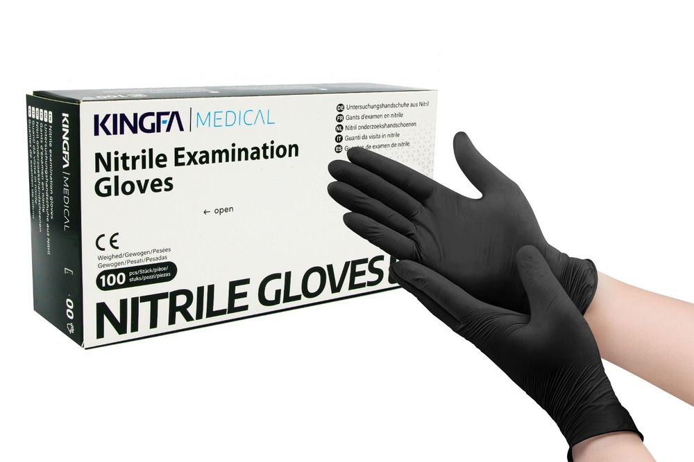 rękawice diagn. BLACK NITRILE EXAM GLOVES size L